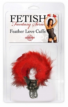 Fetish Fantasy Feather Love Cuffs Red - Click Image to Close