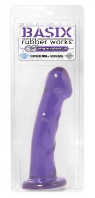 Basix Purple 6.5in Dong W/Suction Cup - Click Image to Close