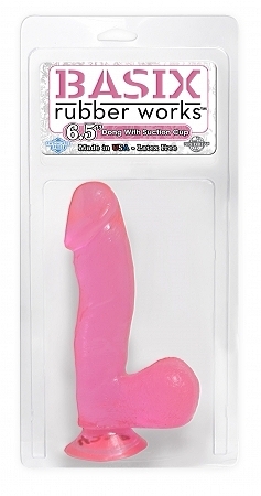 Basix Pink 6.5in Dong W/Suction Cup