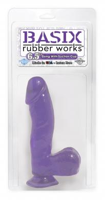 Basix 6.5in Purple Dong W/Suction Cup - Click Image to Close