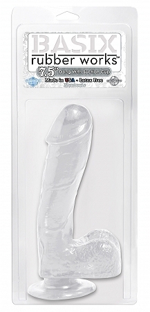 Basix 7.5in Dong W/Suction Cup Clear - Click Image to Close