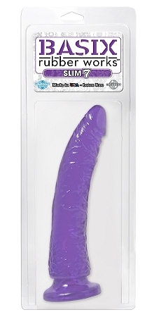 Basix Slim 7in Dong Purple - Click Image to Close