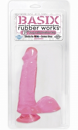 Basix 6in Dong W/Suction Cup Pink - Click Image to Close