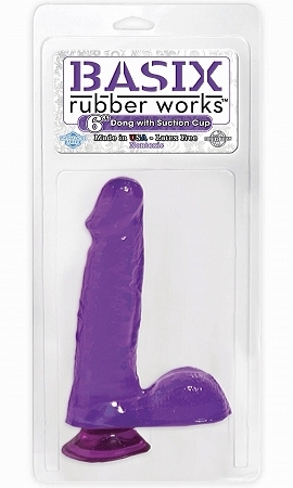 Basix 6in Dong W/Suction Cup Purple - Click Image to Close