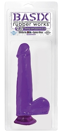 Basix 7.5in Dong W/Suction Cup Purple - Click Image to Close