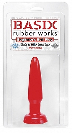 Basix 3.5in Beginner Butt Plug Red - Click Image to Close