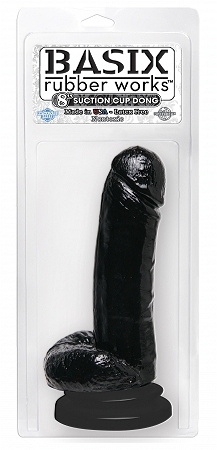 Basix 8in Suction Cup Dong Black