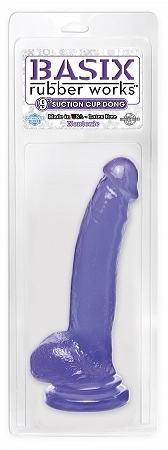 Basix 9in Suction Cup Dong Purple