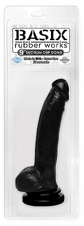 Basix 9in Suction Cup Dong Black - Click Image to Close