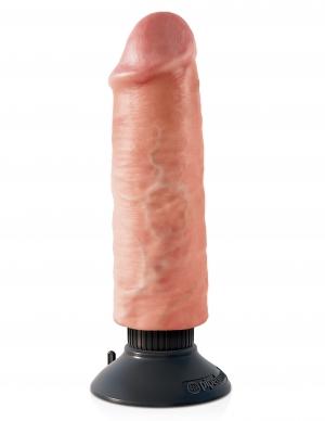 King Cock 6 inches Vibrating Dildo Beige - Click Image to Close