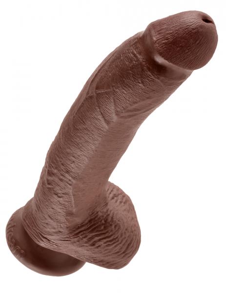 King Cock 9 Inches Cock Balls Brown - Click Image to Close