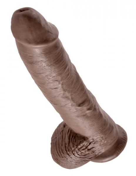 King Cock 10 Inches Cock Balls Brown - Click Image to Close
