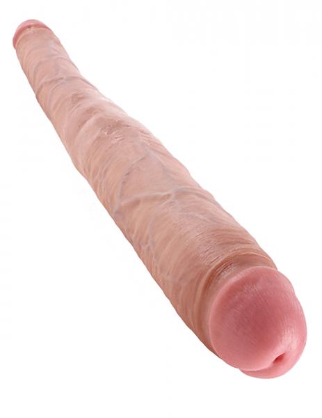 King Cock 16" Tapered Double Dildo Flesh - Click Image to Close