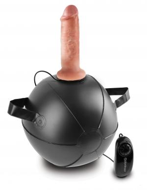 King Cock Mini Sex Ball Vibrating Dildo Beige - Click Image to Close