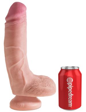 King Cock Dual Density 8" Cock W/balls - Beige - Click Image to Close
