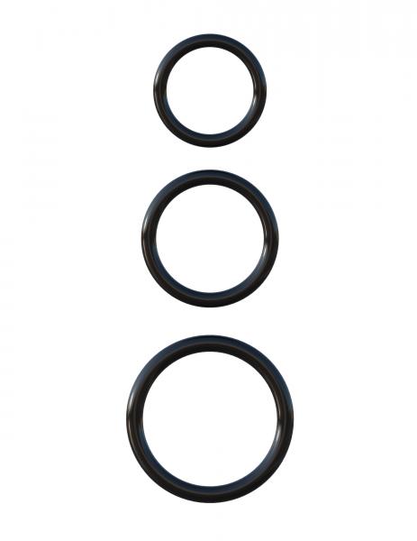 Fantasy C-Ringz Silicone 3 Ring Stamina Set Black - Click Image to Close