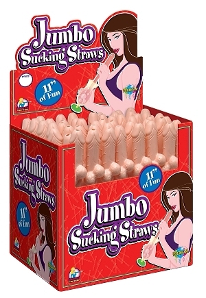 Jumbo Sucking Straws Flesh 48Pc Display