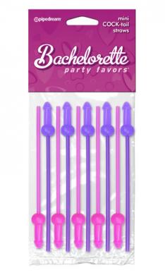 Bachelorette Mini Cocktail Straws 10Pc - Click Image to Close