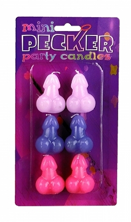 Mini Pecker Party Candles -6 pc - Click Image to Close