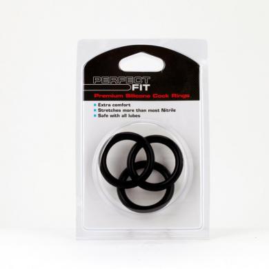 Perfect Fit 3 Ring Kit Mix Black Extra Large - Click Image to Close