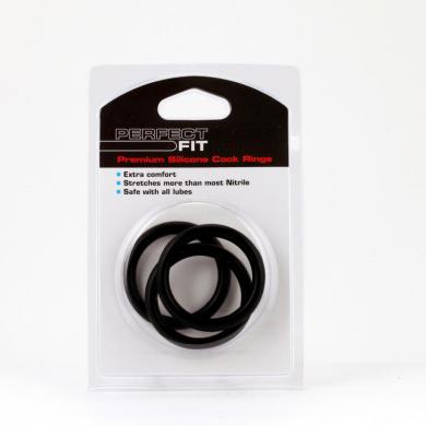 Perfect Fit 3 Ring Kit Mix Black Large - Click Image to Close