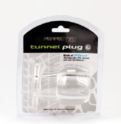 Perfect Fit Toy Tunnel Plug Lg Ice Clear - Click Image to Close