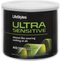Lifestyles Ultra Sensitive Latex Condoms 40 Pieces Bowl - Click Image to Close