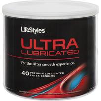 Lifestyles Ultra Lubricated Latex Condoms 40 Pieces Bowl