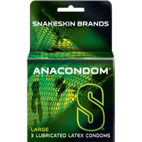 Anacondom Large Latex Condoms 3 Pack - Click Image to Close