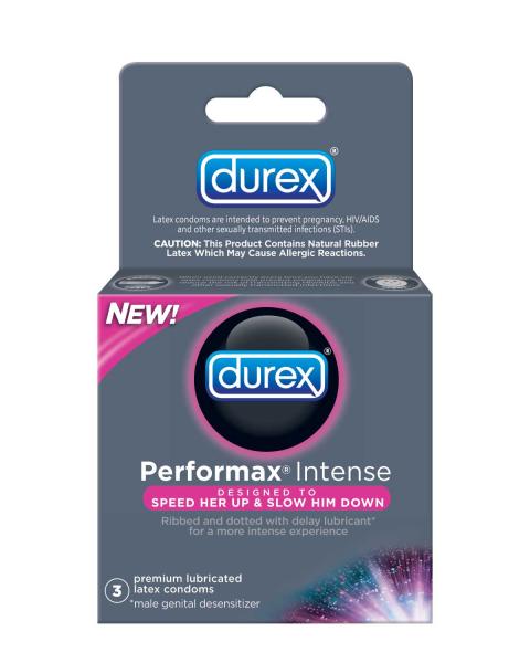 Durex Latex Condoms Performax Intense 3 pack - Click Image to Close
