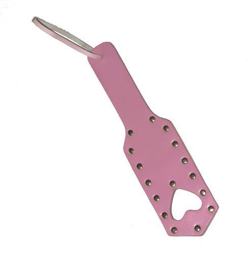 Pink Heart Shaped Leather Paddle