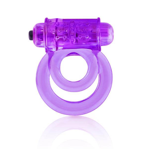 Double O 6 Speed Purple Vibrating Cock Ring Purple - Click Image to Close