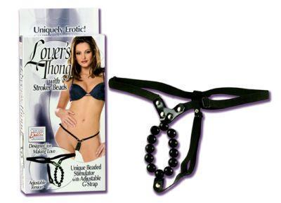 Lover's Thong w/Stroker Beads - Click Image to Close