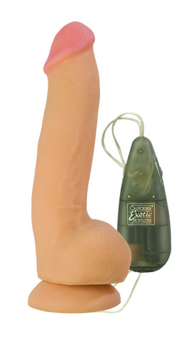 Max Vibrating Cock And Balls - Ivory - Click Image to Close