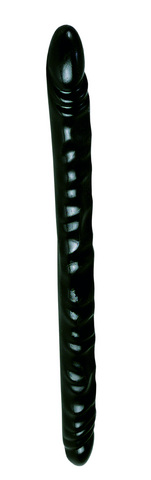 Slim Jim 17 inch Veined Double Dong - Black - Click Image to Close