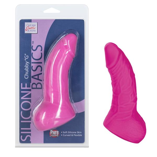 Silicone Basics Chubby G Pink Dildo - Click Image to Close