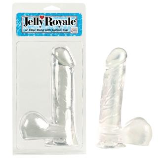 Clear dildo w/suction cup -6inch - Click Image to Close