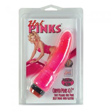 Hot Pink Curved Penis 7 inch