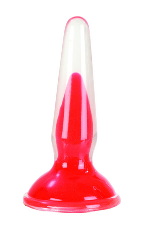 3.5 inch Crystal Cote Butt Plug - Red - Click Image to Close