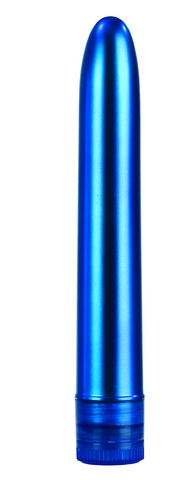 Metallic Shimmers 6 inch Vibrator - Blue - Click Image to Close