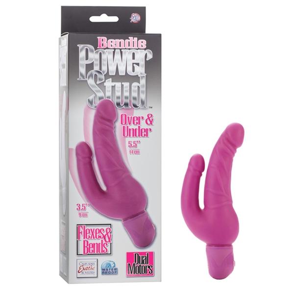 Bendie Power Stud Over & Under Pink Vibrator - Click Image to Close