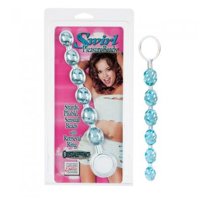 Swirl Pleasure Beads - Teal - Click Image to Close