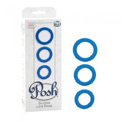 Posh Silicone Love Rings Blue - Click Image to Close