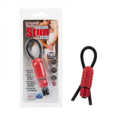 Stud Lasso Vibrating Silicone Red - Click Image to Close