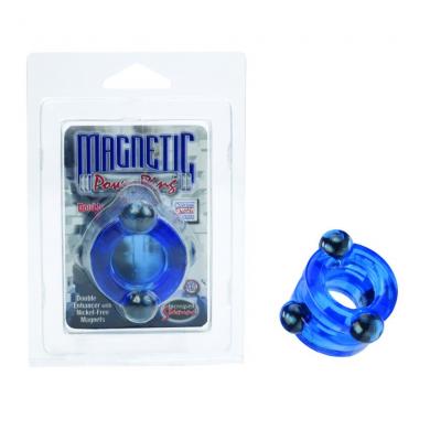 Magnetic Power Ring Double Blue - Click Image to Close