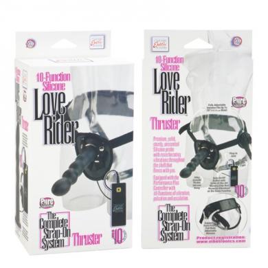10-Function Silicone Love Rider Thruster - Black - Click Image to Close
