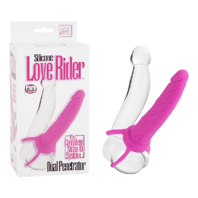 Love Riders Dual Penetrator Silicone Pink - Click Image to Close