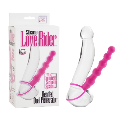 Love Rider Beaded Dual Penetrator Pink - Click Image to Close