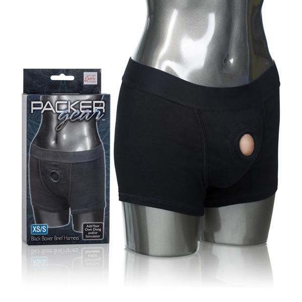 Packer Gear Black Boxer Harness XS/S - Click Image to Close