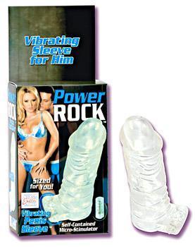 Power Rock Vibrating Penis Sleeve - Clear - Click Image to Close
